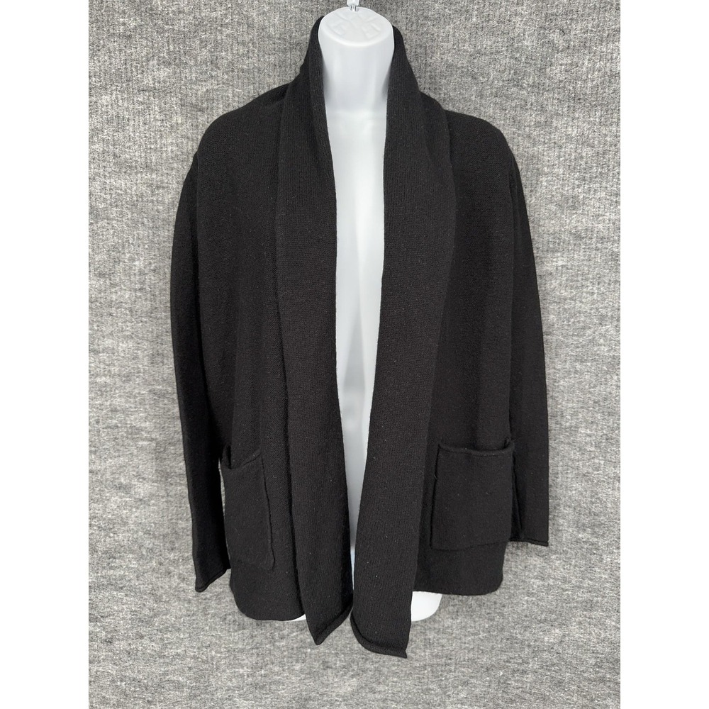 Babaton Cardigan Sweater Womens Small Black Wool Cashmere Open Front Pockets